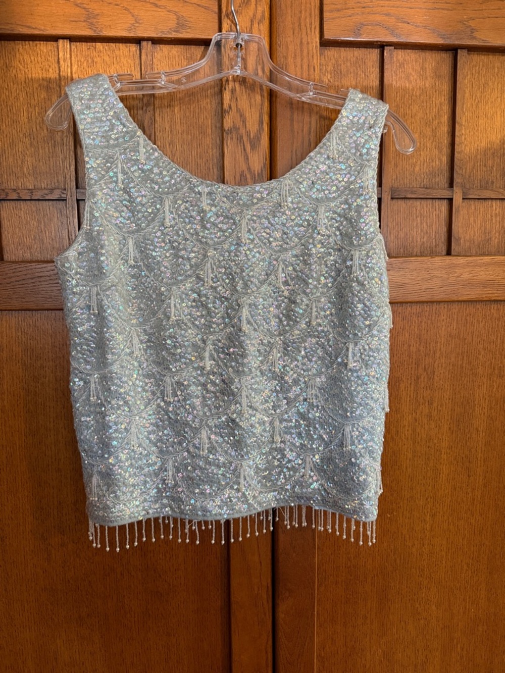 Vintage 1960’s Silver Beaded Evening Top